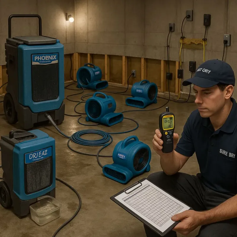 Structural Drying and Dehumidification process in Mount Oliver, PA